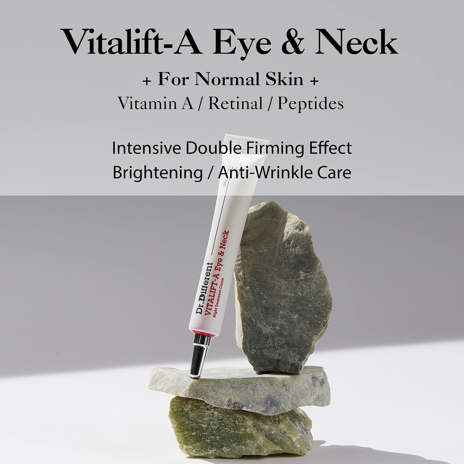 Dr.Different VITALIFT-A Eye & Neck Retinal 0.025% - Anti-Aging & Anti-Wrinkle Treatment for Night Spot & Aging Skin with Peptides - Deep Hydrating & Moisturizing Night Cream For Men and Women 0.7oz.